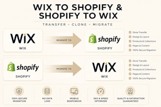 transfer clone and migrate wix to shopify and shopify to wix shopify migration