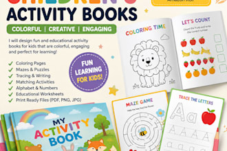 design a colorful kids activity book for you