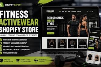 design fitness activewear shopify store gym clothing ecommerce website