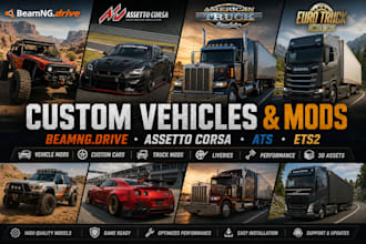 create custom vehicles and mods for beamng, assetto corsa, ats and ets