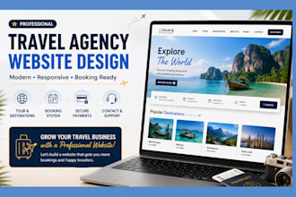 design travel website, travel agency website, tour and tourism website