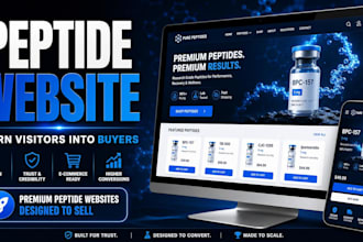 build a peptide website, research peptide store and supplement ecommerce