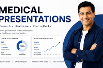 create medical presentations, research slides, healthcare pitch decks and report