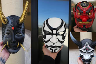 sculpt custom 3d mask print and paint 3d helmet wearable cosplay mask 3d print