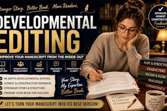 be your developmental editor for fiction, novels and