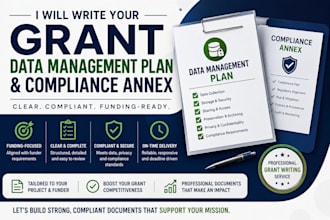 write your grant data management plan and compliance annex