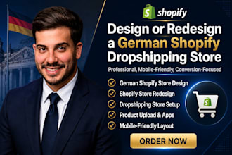 design or redesign a german shopify dropshipping store