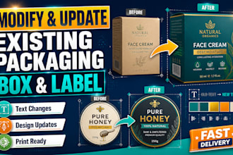 modify and update your existing product packaging box and label