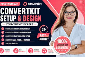setup convertkit newsletter email automation landing page form setup