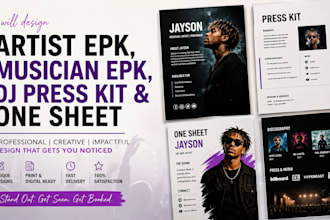 design artist epk, musician epk, dj press kit and one sheet