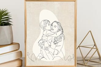 draw unique one line art, vector line art illustration, minimalist line art logo