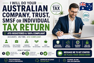 do your australian company trust smsf or individual tax return, ato registered