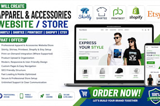 create apparel website shirtly shirtee printbest shopify accessories store etsy