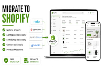 migrate neto lightspeed shift4shop or gambio to shopify store product migration