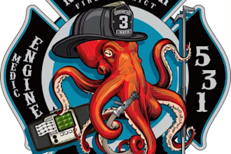 design high quality fire department and octopus logo with unlimited revision