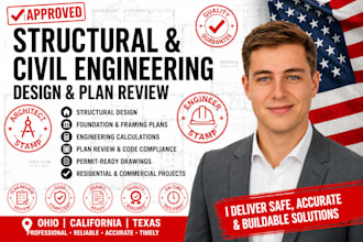 review architectural drawing, permit drawing engineer ohio stamp, ca, az, tx, co