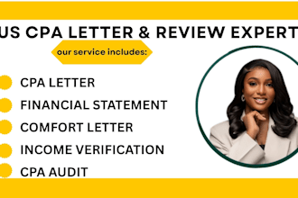 prepare cpa letter comfort letter financial statement and cpa audit