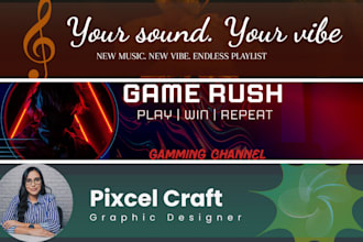 design professional youtube banner and channel art