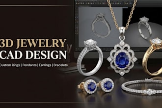 design 3d jewelry cad design and cad modeling for 3d printing and rendering
