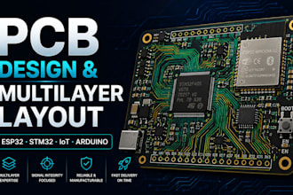 design your pcb, schematic and multilayer layout for iot, esp32, stm32, arduino