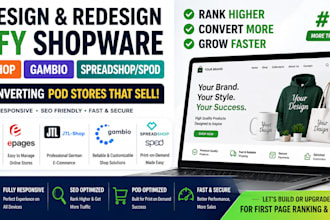 design shopify shopware epages jtl shop gambio spreadshop spod website redesign