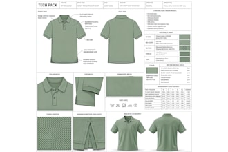 design streetwear tech pack, hoodie, tshirt and tracksuit for manufacturing