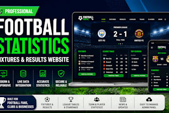 build a professional football statistics fixtures and results website