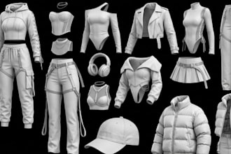 do 3d second life clothing mesh rigging 3d garment sims fivem y2k fashion design