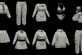 do 3d second life clothing mesh rigging 3d garment sims fivem y2k fashion design