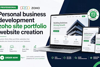 design personal business development zoho site portfolio website creation