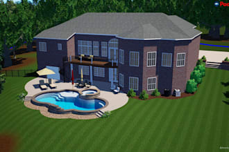 create 2d and 3d landscape design, garden, using structural studio