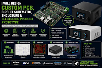 design custom pcb, circuit schematic, enclosure and electronic product prototype