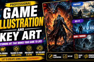 create professional game illustration and key art