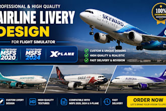 create livery for msfs 2020 and 2024, xplane, dcs world, flight simulator