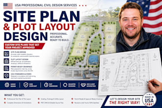 create a professional site plan and plot layout design