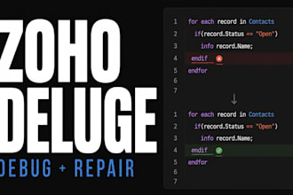 debug zoho deluge script errors and repair failed zoho crm automation