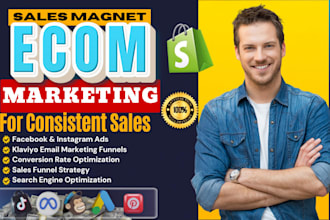 boost shopify sales by shopify marketing promotion, tiktok, meta, pinterest ads