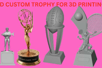 design custom 3d trophy, award and medal models for 3d printing stl 3mf