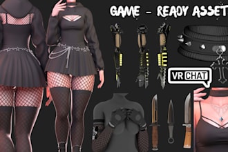 rig, optimize and create custom vrchat assets, props, accessories, weapons, vfx