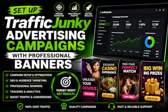 set up traffic junky advertising campaigns with professional banners