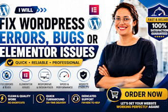 fix wordpress errors bugs or elementor issues quickly wordpress website