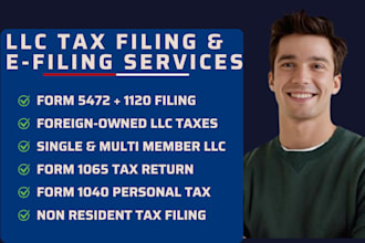 file your US llc tax return, form 5472, 1120 and business taxes