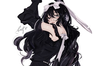 draw a custom anime and roblox character illustration