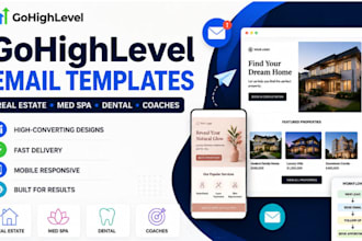 gohighlevel email templates for real estate, med spa, dental and coaches