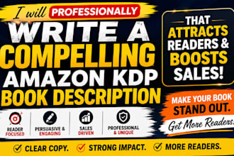 write a compelling amazon KDP book description that attracts readers