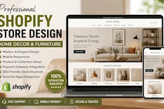 design home decor shopify store furniture interior ecommerce website