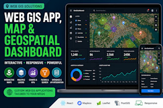 build an interactive gis web app, map and geospatial dashboard