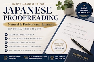 proofread and edit your japanese text to sound natural