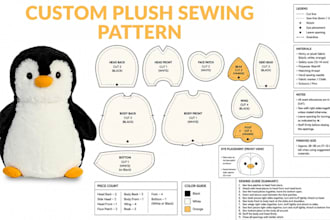 create plush toy and stuffed animal sewing pattern