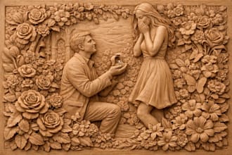 convert image to 3d bas relief portrait model for cnc carving or 3d printing